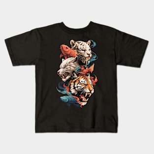 big cats and koi fish Kids T-Shirt